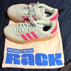 Adidas Women's Sneakers in Mint and Pink